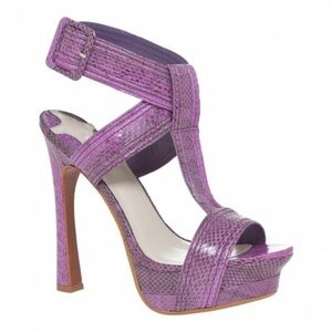 Leon Max Pippa Lilac Snakeskin Platform Heels Size 8